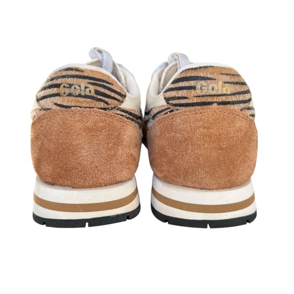 Gola Daytona Safari Off White Caramel Black Animal Print Sneakers US Size 7 - Picture 12 of 16